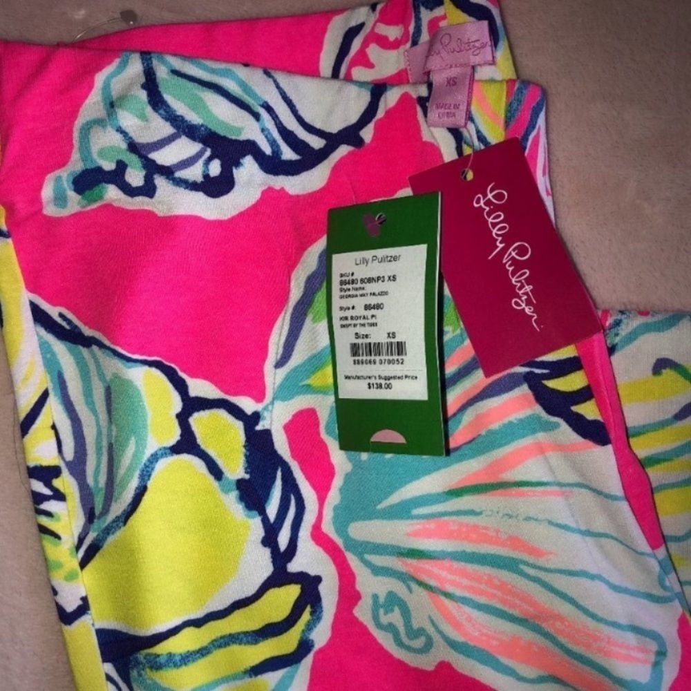 Pre loved! LILLY PULITZER Georgia May Palazzo Pants In Ride The Wave - Picture 7 of 10